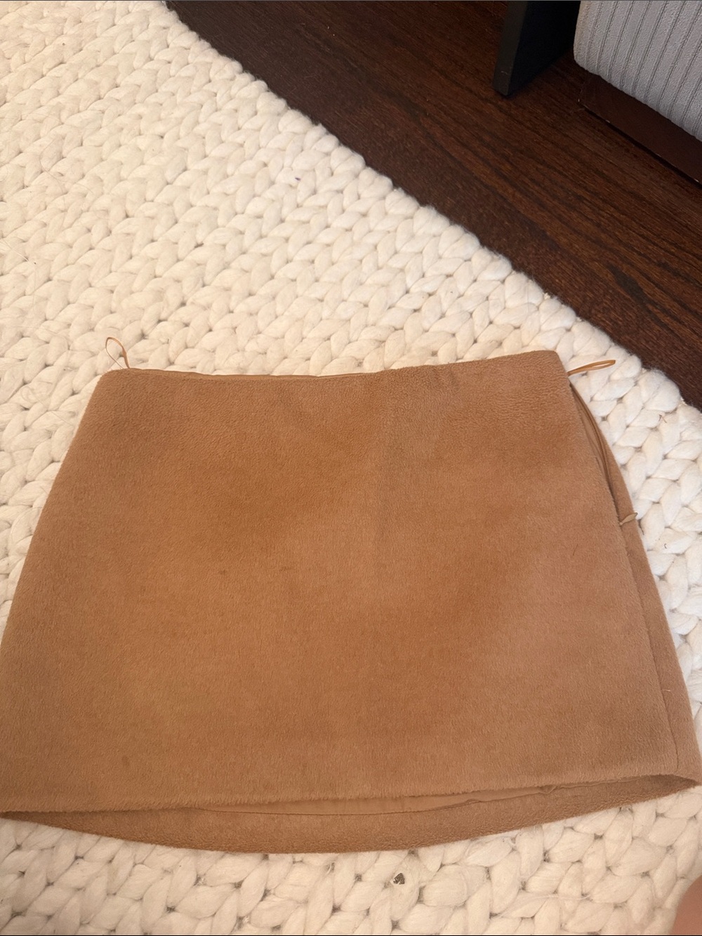 Zara Camel Suede-Look Mini Skirt